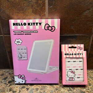 New Set of 2 Hello Kitty Lighted Mirrors Ribbon Touchpad Impressions Travel